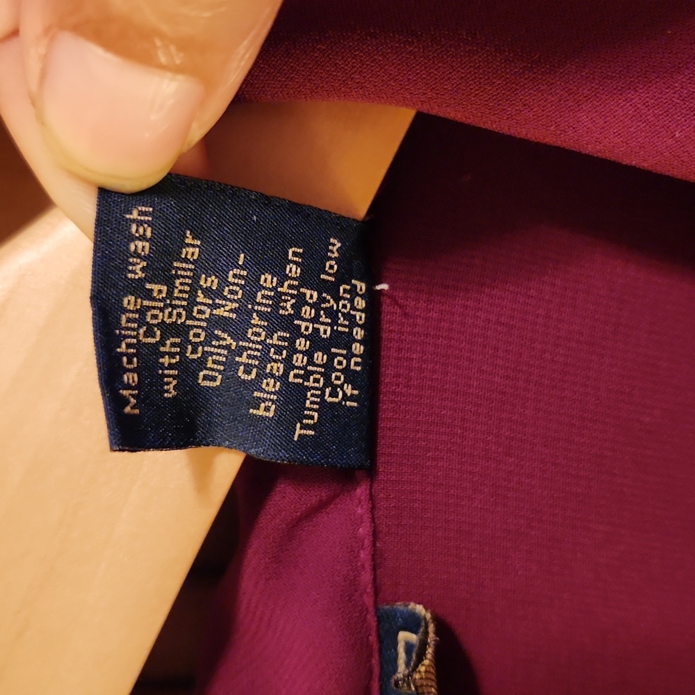 Laura Scott Burgundy Women's Blouse with Tie Detail - Picture 5 of 7